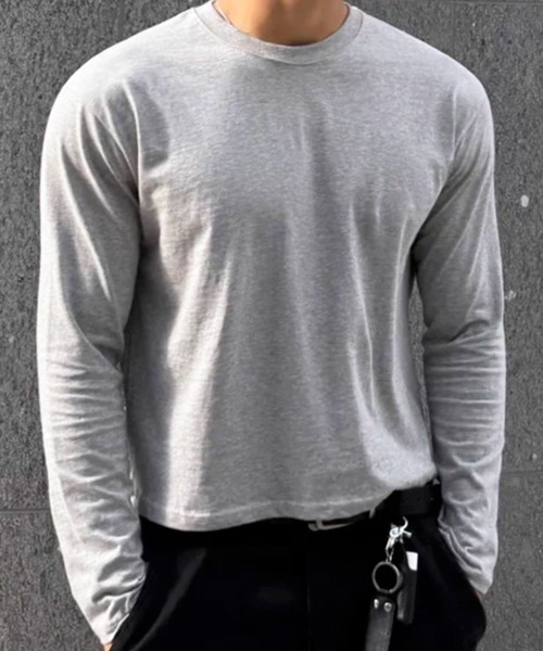 NOWLE(ノウル)の「【NOWLE】タイトフィット エッセンシャル クルーネック ボックス ロンT(Tシャツ/カットソー・メンズ・グレー/ブラック・X-LARGE/LARGE/MEDIUM/SMALL)」の12枚目の写真