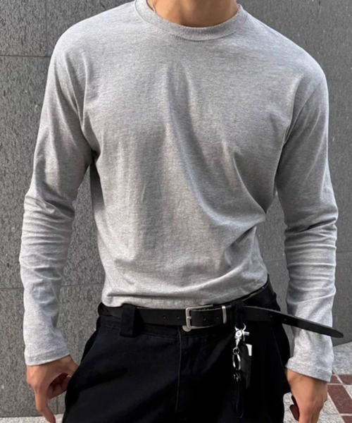 NOWLE(ノウル)の「【NOWLE】タイトフィット エッセンシャル クルーネック ボックス ロンT(Tシャツ/カットソー・メンズ・グレー/ブラック・X-LARGE/LARGE/MEDIUM/SMALL)」の13枚目の写真