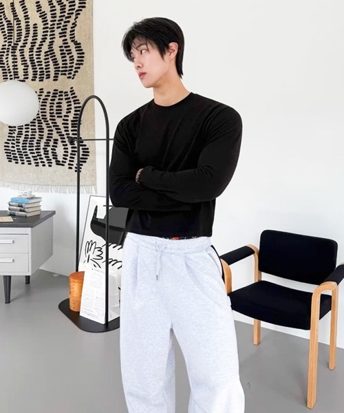 NOWLE(ノウル)の「【NOWLE】タイトフィット エッセンシャル クルーネック ボックス ロンT(Tシャツ/カットソー・メンズ・グレー/ブラック・X-LARGE/LARGE/MEDIUM/SMALL)」の19枚目の写真