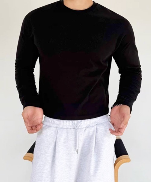 NOWLE(ノウル)の「【NOWLE】タイトフィット エッセンシャル クルーネック ボックス ロンT(Tシャツ/カットソー・メンズ・グレー/ブラック・X-LARGE/LARGE/MEDIUM/SMALL)」の21枚目の写真