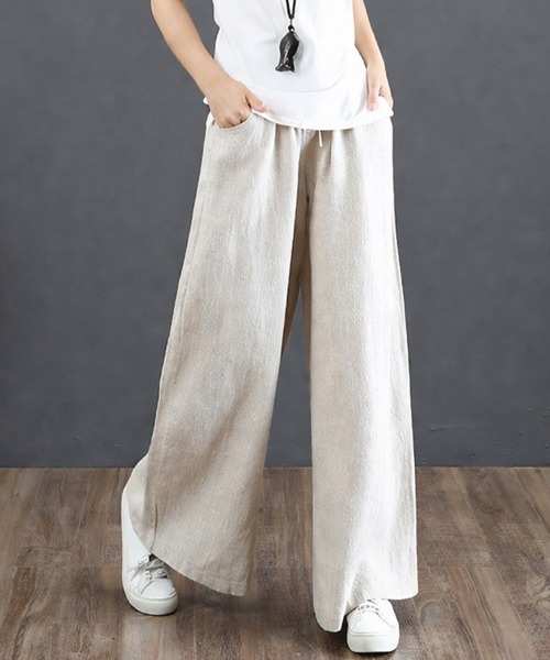 mielu（ミエル）の「ナチュラルイージーワイドパンツ（その他パンツ・レディース・グレー/ブラック/ベージュ・MEDIUM/LARGE）」の19枚目の写真