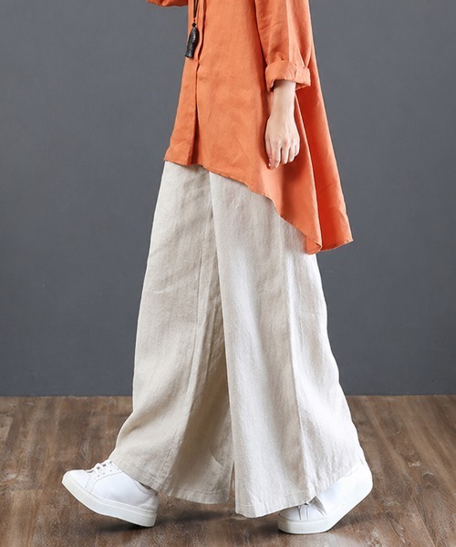 mielu（ミエル）の「ナチュラルイージーワイドパンツ（その他パンツ・レディース・グレー/ブラック/ベージュ・MEDIUM/LARGE）」の16枚目の写真
