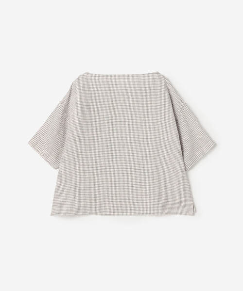Bshop(ビショップ)の「ORCIVAL | リネンチェック ボートネックプルオーバー WOMEN(シャツ/ブラウス・レディース・ホワイト系その他・1)」の3枚目の写真