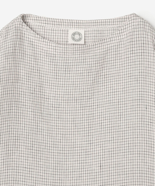 Bshop(ビショップ)の「ORCIVAL | リネンチェック ボートネックプルオーバー WOMEN(シャツ/ブラウス・レディース・ホワイト系その他・1)」の4枚目の写真