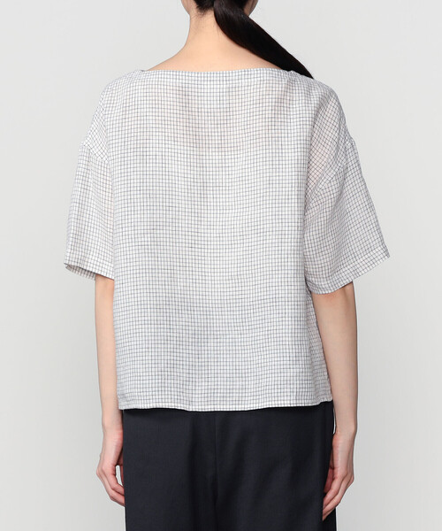 Bshop(ビショップ)の「ORCIVAL | リネンチェック ボートネックプルオーバー WOMEN(シャツ/ブラウス・レディース・ホワイト系その他・1)」の10枚目の写真