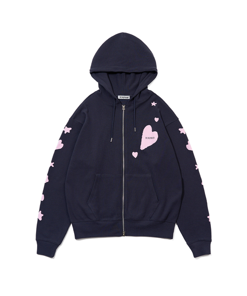 3COLORS] GRAPHIC WAFFLE HOOD ZIP-UP（パーカー）｜YOUHEE（ユヒ）の
