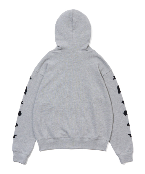 YOUHEE（ユヒ）の「[3COLORS] GRAPHIC WAFFLE HOOD ZIP-UP（パーカー・レディース・ライトグレー/チャコール/パープル・FREE）」の6枚目の写真
