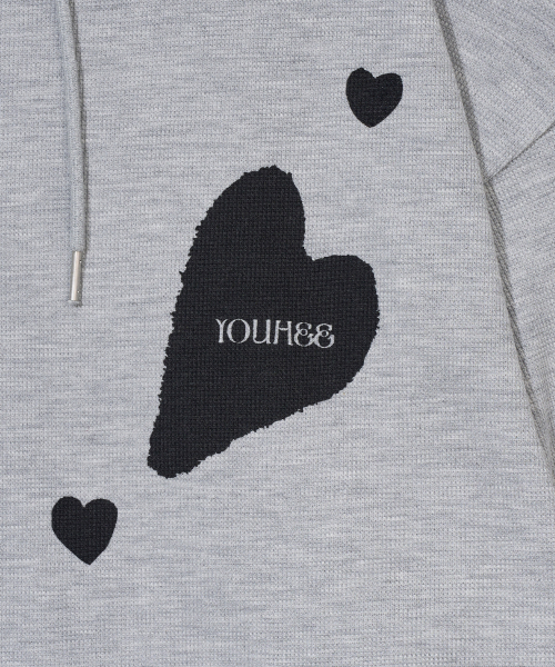 YOUHEE（ユヒ）の「[3COLORS] GRAPHIC WAFFLE HOOD ZIP-UP（パーカー・レディース・ライトグレー/チャコール/パープル・FREE）」の8枚目の写真