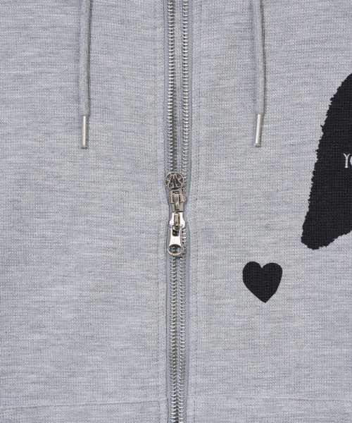 YOUHEE（ユヒ）の「[3COLORS] GRAPHIC WAFFLE HOOD ZIP-UP（パーカー・レディース・ライトグレー/チャコール/パープル・FREE）」の10枚目の写真