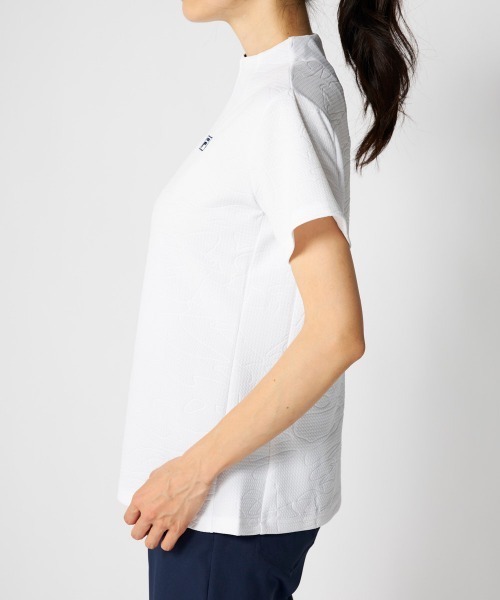FILA GOLF(フィラゴルフ )の「【FILA GOLF:フィラゴルフ】レディース半袖モックネックシャツ ハーフジップシャツ ゴルフ(Tシャツ/カットソー・レディース・ネイビー/ホワイト/ライトブルー・MEDIUM/X-LARGE/LARGE)」の10枚目の写真