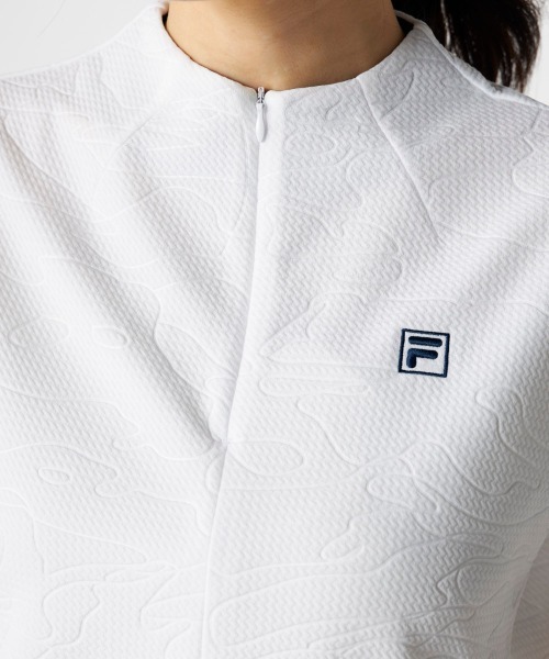 FILA GOLF(フィラゴルフ )の「【FILA GOLF:フィラゴルフ】レディース半袖モックネックシャツ ハーフジップシャツ ゴルフ(Tシャツ/カットソー・レディース・ネイビー/ホワイト/ライトブルー・MEDIUM/X-LARGE/LARGE)」の12枚目の写真
