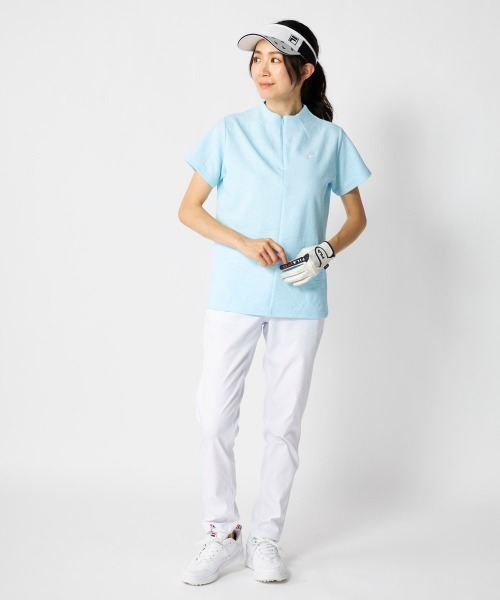 FILA GOLF(フィラゴルフ )の「【FILA GOLF:フィラゴルフ】レディース半袖モックネックシャツ ハーフジップシャツ ゴルフ(Tシャツ/カットソー・レディース・ネイビー/ホワイト/ライトブルー・MEDIUM/X-LARGE/LARGE)」の14枚目の写真
