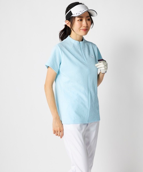 FILA GOLF(フィラゴルフ )の「【FILA GOLF:フィラゴルフ】レディース半袖モックネックシャツ ハーフジップシャツ ゴルフ(Tシャツ/カットソー・レディース・ネイビー/ホワイト/ライトブルー・MEDIUM/X-LARGE/LARGE)」の16枚目の写真
