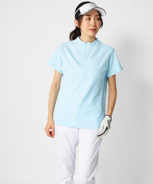 FILA GOLF(フィラゴルフ )の「【FILA GOLF:フィラゴルフ】レディース半袖モックネックシャツ ハーフジップシャツ ゴルフ(Tシャツ/カットソー・レディース・ネイビー/ホワイト/ライトブルー・MEDIUM/X-LARGE/LARGE)」の17枚目の写真