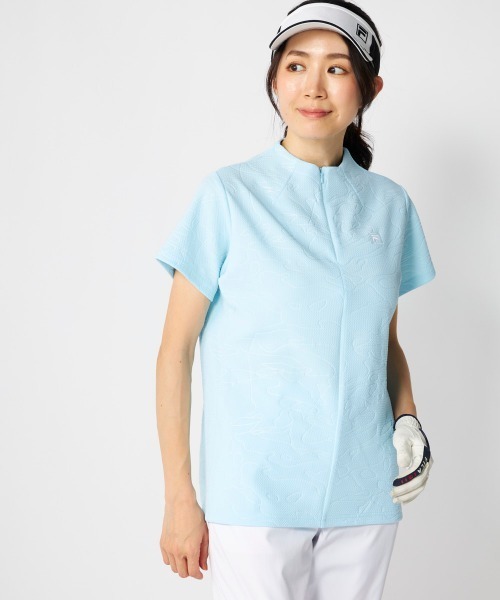 FILA GOLF(フィラゴルフ )の「【FILA GOLF:フィラゴルフ】レディース半袖モックネックシャツ ハーフジップシャツ ゴルフ(Tシャツ/カットソー・レディース・ネイビー/ホワイト/ライトブルー・MEDIUM/X-LARGE/LARGE)」の19枚目の写真