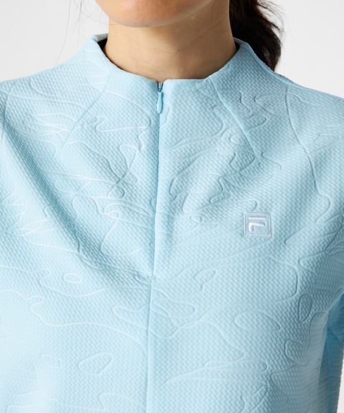 FILA GOLF(フィラゴルフ )の「【FILA GOLF:フィラゴルフ】レディース半袖モックネックシャツ ハーフジップシャツ ゴルフ(Tシャツ/カットソー・レディース・ネイビー/ホワイト/ライトブルー・MEDIUM/X-LARGE/LARGE)」の22枚目の写真