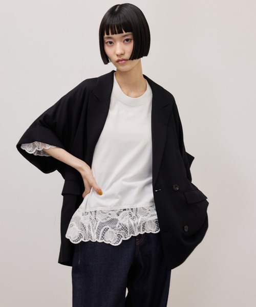 ADAM ET ROPE'（アダムエロペ）の「レースコンビT（Tシャツ/カットソー・レディース・ブラック/ホワイト/ホワイト系その他・FREE）」の14枚目の写真