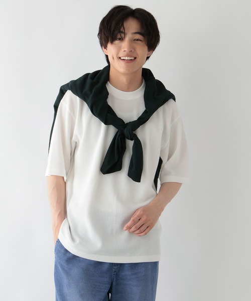 GLOBAL WORK(グローバルワーク)の「サラサラ快適DRYワッフルTシャツ/664233(Tシャツ/カットソー・メンズ・ブラック/ホワイト・X-LARGE/SMALL/MEDIUM/LARGE)」の6枚目の写真
