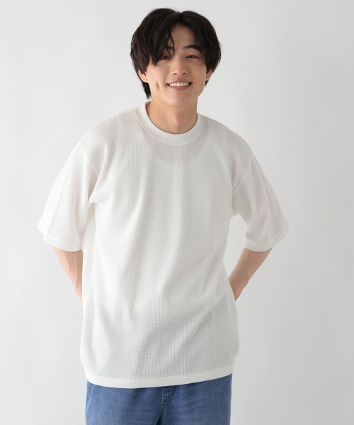 GLOBAL WORK(グローバルワーク)の「サラサラ快適DRYワッフルTシャツ/664233(Tシャツ/カットソー・メンズ・ブラック/ホワイト・X-LARGE/SMALL/MEDIUM/LARGE)」の9枚目の写真