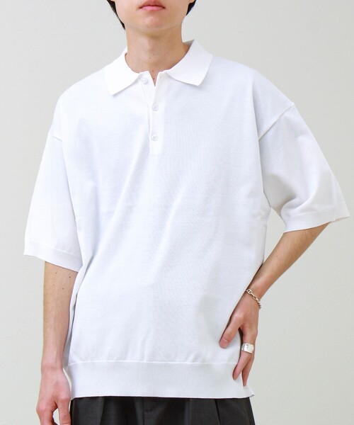 GLOSTER(グロスター)の「【ラクなのに上品】コットンタッチリラックスポロ(ポロシャツ・メンズ・ブラック/グリーン/オフホワイト・L/M/S)」の1枚目の写真