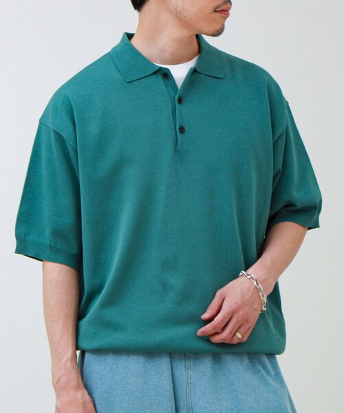 GLOSTER(グロスター)の「【ラクなのに上品】コットンタッチリラックスポロ(ポロシャツ・メンズ・ブラック/グリーン/オフホワイト・L/M/S)」の3枚目の写真