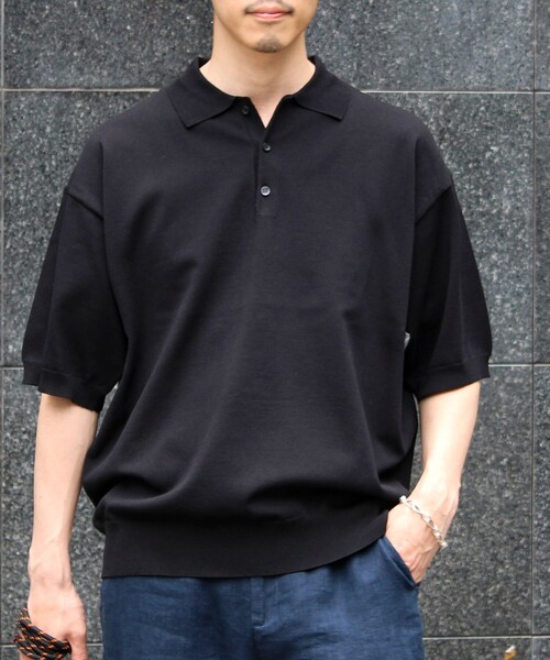 GLOSTER(グロスター)の「【ラクなのに上品】コットンタッチリラックスポロ(ポロシャツ・メンズ・ブラック/グリーン/オフホワイト・L/M/S)」の14枚目の写真