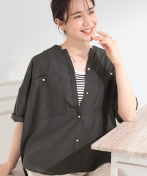 SHOO・LA・RUE | 【洗濯機可/S-LL】大人の抜け感 ゆるっと5分袖シャツ(シャツ/ブラウス)