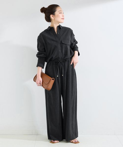 B.C STOCK(ベーセーストック)の「《追加》手洗い可 / フィブリルRelaxパンツ(その他パンツ・レディース・ブラック/チャコールグレー/ベージュ・MEDIUM/SMALL)」の4枚目の写真