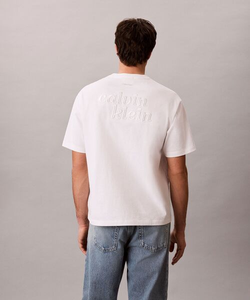 Calvin Klein(カルバン・クライン)の「ショートスリーブリラックス300Tシャツ(Tシャツ/カットソー・メンズ・グレー系その他/ブラック/ブルー系その他/ホワイト・L/M/S/XL)」の7枚目の写真