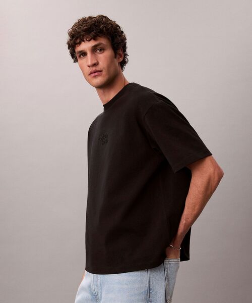 Calvin Klein(カルバン・クライン)の「ショートスリーブリラックス300Tシャツ(Tシャツ/カットソー・メンズ・グレー系その他/ブラック/ブルー系その他/ホワイト・L/M/S/XL)」の13枚目の写真