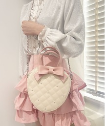Sunny Side（サニーサイド）の「Sunny Side サニーサイド：Sweet　Magic　Strawberry　いちごショルダーバッグ いちご×パール キルティング2WAYバッグ（ショルダーバッグ）」