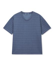 ミュートストライプVネックTシャツ : 2カラー