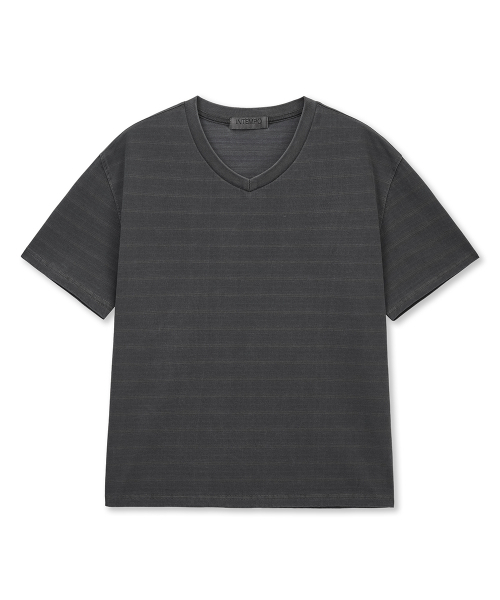INTEMPOMOOD(インテンポムード)の「ミュートストライプVネックTシャツ : 2カラー(Tシャツ/カットソー・メンズ・ネイビー/チャコール・MEDIUM/LARGE/X-LARGE)」の11枚目の写真