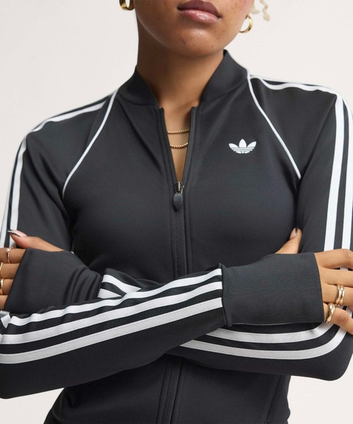 adidas(アディダス)の「adidas OG SPORT SUPERSTAR MIDLAYER SHIRT / アディダス オリジナルス スポーツ SST ミッドレイヤー シャツ(その他トップス・レディース・ブラック・S/M/L)」の3枚目の写真