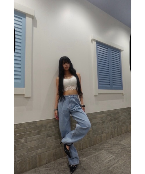 My sugar Babe（マイシュガーベイブ）の「slim straight denim（デニムパンツ・メンズ・White/ブルー/インディゴブルー・MEDIUM/SMALL/LARGE）」の12枚目の写真