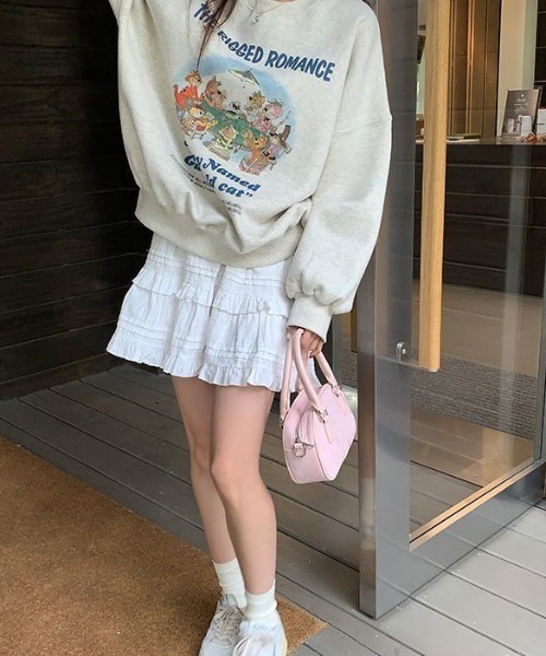boemy(ボエミー)の「インナーパンツ付き フリルレースティアード ミニスカート(スカート・レディース・ブラック/ホワイト・M/S/L)」の22枚目の写真