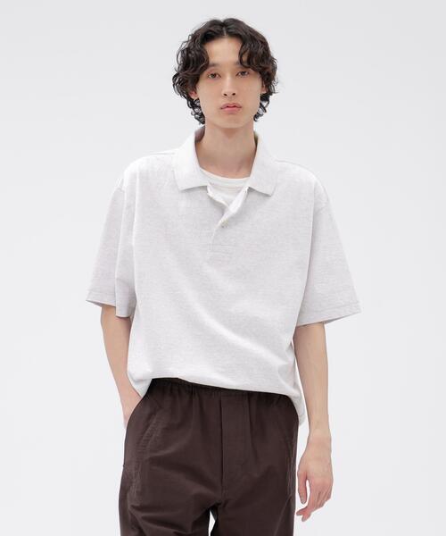 MHL.(エムエイチエル)の「MARL COTTON JERSEY TOP(Tシャツ/カットソー・メンズ・ネイビー/グレー系その他・LARGE/MEDIUM)」の2枚目の写真