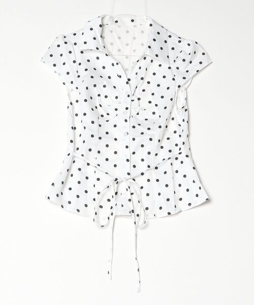 tinkerend(ティンカーエンド)の「Gathered Dot Blouse / ギャザードットブラウス(シャツ/ブラウス・レディース・ホワイト/ブラック・FREE)」の12枚目の写真