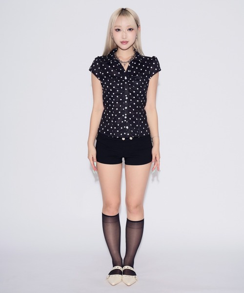 tinkerend(ティンカーエンド)の「Gathered Dot Blouse / ギャザードットブラウス(シャツ/ブラウス・レディース・ホワイト/ブラック・FREE)」の19枚目の写真