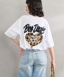 【WEB限定】[BEN DAVIS/ベンデイビス] HEART CHENILLE2 レオパード柄バック刺繍 ショートスリーブTシャツ