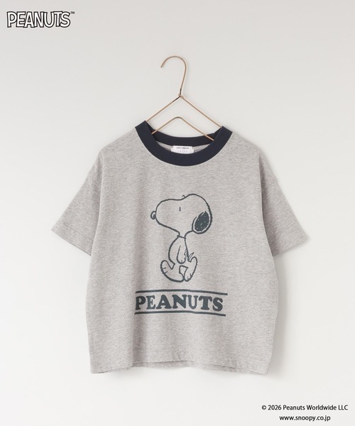 LOWRYS FARM（ローリーズファーム）の「【SNOOPY】リンガーTシャツ　656760（Tシャツ/カットソー・キッズ・シルバー/アイボリー/ブラウン系その他・120cm/130cm/140cm/150cm/110cm）」の3枚目の写真