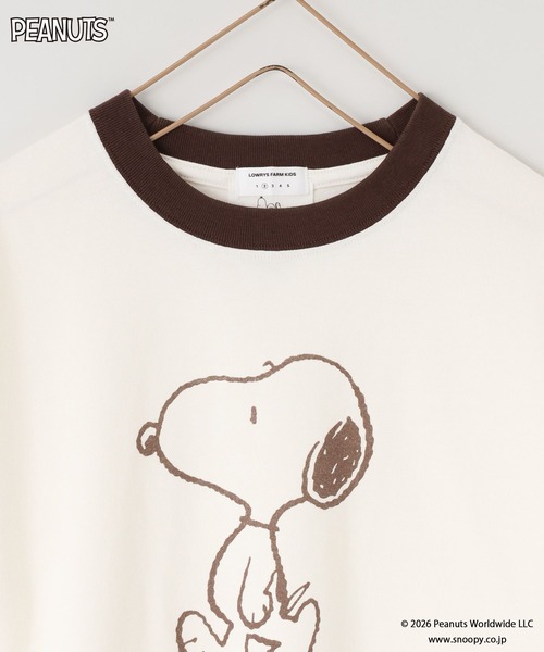 LOWRYS FARM（ローリーズファーム）の「【SNOOPY】リンガーTシャツ　656760（Tシャツ/カットソー・キッズ・シルバー/アイボリー/ブラウン系その他・120cm/130cm/140cm/150cm/110cm）」の5枚目の写真
