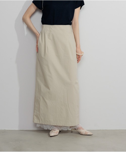 OandI(オーアンドアイ)の「バックスリットレースヘムスカート(スカート・レディース・ブラウン/ベージュ/ネイビー・M)」の1枚目の写真
