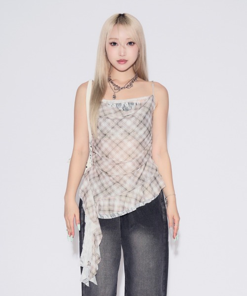 tinkerend（ティンカーエンド）の「Hem FrillLlace Camisole / 裾フリルレースキャミソール（キャミソール・レディース・ベージュ・FREE）」の2枚目の写真