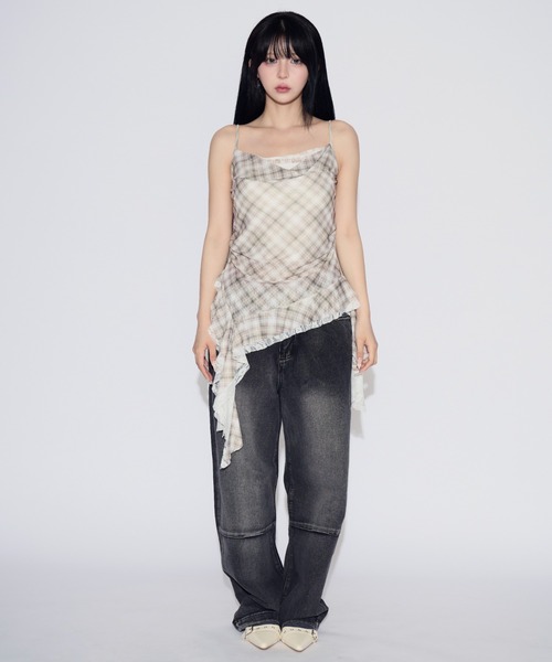 tinkerend（ティンカーエンド）の「Hem FrillLlace Camisole / 裾フリルレースキャミソール（キャミソール・レディース・ベージュ・FREE）」の19枚目の写真
