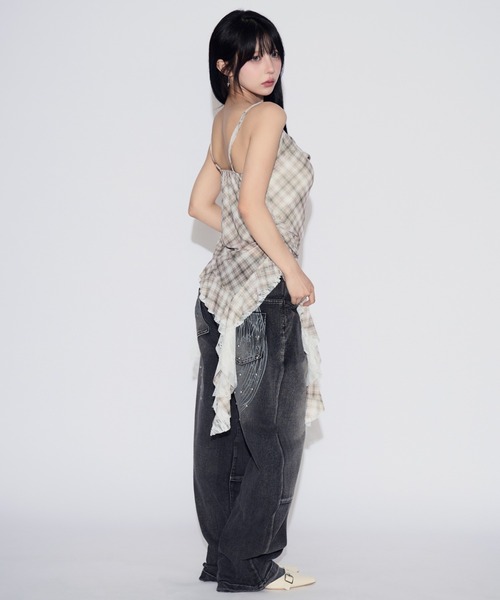 tinkerend（ティンカーエンド）の「Hem FrillLlace Camisole / 裾フリルレースキャミソール（キャミソール・レディース・ベージュ・FREE）」の21枚目の写真