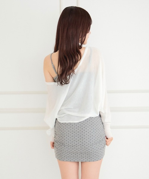 ALLuRing ChaRm(アリュリングチャーム)の「【3点セット】Bolero & Dot Gathered Camisole Dress Set / ボレロ&ドット柄ギャザーキャミワンピースセット(ワンピース・レディース・ブラック/グレー・FREE)」の15枚目の写真
