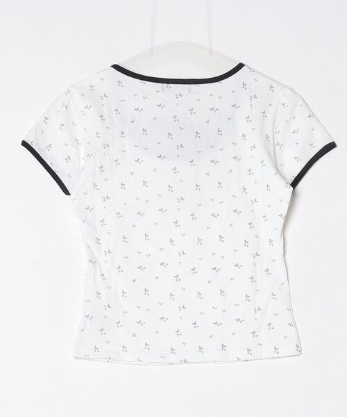 FUNdaysion(ファンデイション)の「小花柄リボンデザイントップス(Tシャツ/カットソー・レディース・ホワイト・M)」の9枚目の写真