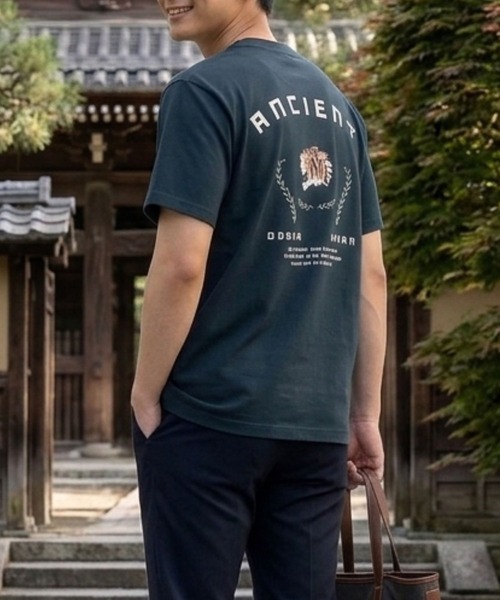 TETE(テット)の「【和華】和柄バックプリントTシャツ/5色展開|虎・日本地図 スラブ素材 大人カジュアル ストリート アメカジ 半袖 メンズ(Tシャツ/カットソー・メンズ・オレンジ/ホワイト/ストーン/ネイビー/ブラック・MEDIUM/X-LARGE/LARGE)」の4枚目の写真