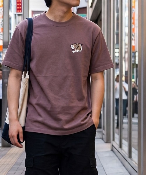 TETE(テット)の「【和華】和柄バックプリントTシャツ/5色展開|虎・日本地図 スラブ素材 大人カジュアル ストリート アメカジ 半袖 メンズ(Tシャツ/カットソー・メンズ・オレンジ/ホワイト/ストーン/ネイビー/ブラック・MEDIUM/X-LARGE/LARGE)」の5枚目の写真